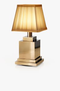 Ritz lampe de table Abat jour plisse en soie laiton NEOZ Lighting - Lampes de table sans fil